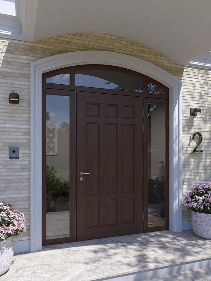 Входная арочная конструкция Ягуар в классическом стиле